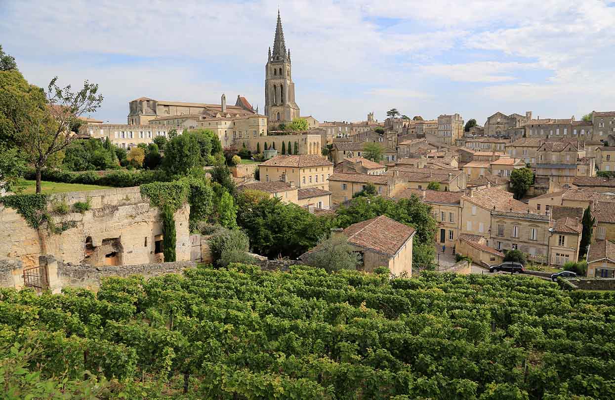 Saint-Émilion amidst the vines near Bordeaux, image by blickwinkel2511, Shutterstock